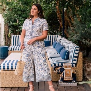 Gal Meets Glam Darla Jumpsuit Blue EUC